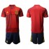 Camisola Espanha Criança Equipamento Primeiro Euro 2020 Manga Curta
